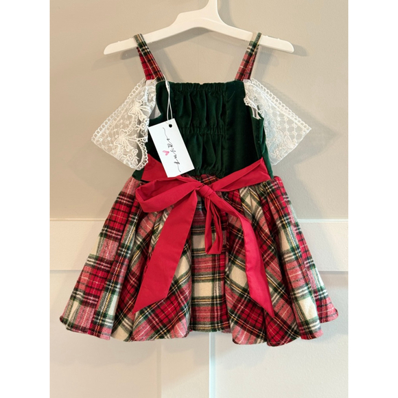 Lu & Ro Custom Handmade Christmas Plaid Dress NEW Boutique Holiday - Picture 2 of 3